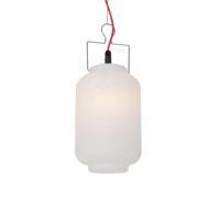 Buiten hanglamp wit 20 cm met rode stekker IP44 - Pion