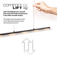 Design függőlámpa fekete, beépített, dimmelhető LED-del, 3 fokozatú Easylift rendszerrel - Nele