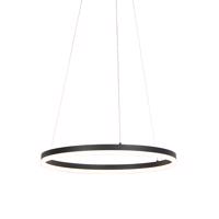 Design gyűrűs függőlámpa fekete 60cm LED-del és fényerőszabályzóval - Anello