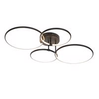 Design mennyezeti lámpa fekete, beépített LED-del, 3 fokozatú fényerőszabályzóval, 4 fényponttal - Joaniqa
