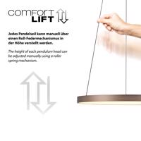 Dizájner függőlámpa bronz, beépített, dimmelhető LED-del és Easylift rendszerrel - Hoop