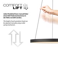 Dizájner függőlámpa fekete, beépített, dimmelhető LED-del és Easylift rendszerrel - Hoop