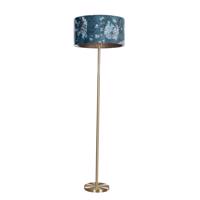 Elegáns állólámpa sárgaréz talppal és bársony lámpabúrával, hal mintával, 50 cm - Simplo
