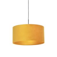 Fekete függőlámpa velúr árnyalatú sárgával, 50 cm arannyal - Combi