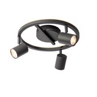 Fekete mennyezeti spotlámpa GU10 50 mm, 3 fénypontú, kerek, háttérvilágítással - Back Up