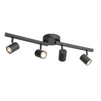 Fekete mennyezeti spotlámpa GU10 50 mm 4 fényforrással, háttérvilágítással - Back Up