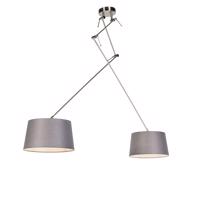 Függőlámpa vászon árnyalatokkal sötétszürke 35 cm - Blitz II acél