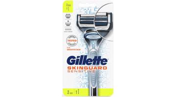 Gillette készülék + 2 borotvabetét Skinguard Sensitive flexball