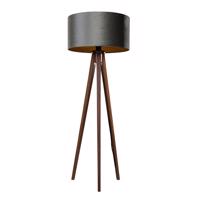 Háromlábú állólámpa diófa zöld bársony árnyékolóval 50 cm - Tripod Classic