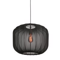 Japandi függőlámpa fekete színben, szövetbúrával, 45 cm - Sable