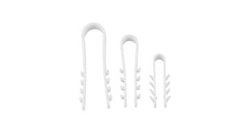 Kábelrögzítő dübel, 3-6 mm, fehér, 15 db-os kiszerelés, stabil falra rögzítéshez