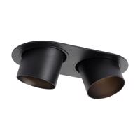 Kerek beépíthető spotlámpa fekete GU10 70 mm dönthető 2 fényforrással - Installa