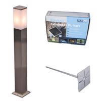 Kiváló kültéri acél lámpa 80 cm, IP44 - Malios, földbe szúrható karóval és kábelátvezetővel