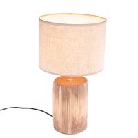 Landelijke tafellamp beige met bruin 43 cm - Lipa