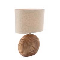 Landelijke tafellamp beige met bruin 53 cm - Djo