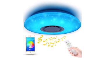 LED lámpa 24W RGB Bluetooth, okos mennyezeti világítás zenével és távírányítóval