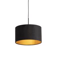 Lógólámpa fekete velúr árnyalattal, arany, 35 cm - kombinált