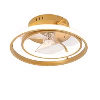 Mennyezeti ventilátor arany LED-del és távirányítóval - Kees