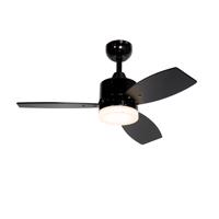 Mennyezeti ventilátor fekete LED-vel és távirányítóval IP44 - Toledo