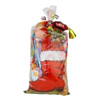 Minőségi Fiús Mikulás csomag fém dísztáblával (Milka,kinder,haribo)