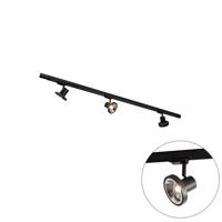 Modern 3 fázisú sínrendszer 3 fekete GU10 spotlámpával 111 mm balra - 3 fázisú Jeany