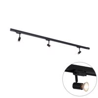 Modern 3 fázisú sínrendszer 3 spotlámpával fekete jobb oldalon - 3 fázisú Jeany