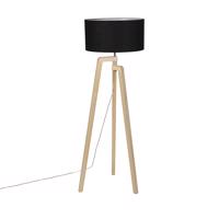 Modern állólámpa fa, fekete árnyalattal, 45 cm - Puros