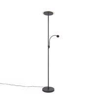 Modern állólámpa fekete, LED-del olvasókarral - Chala