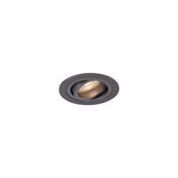 Modern beépíthető spotlámpa, antracit GU10, 50 mm-es kerek, dönthető - Rondoo