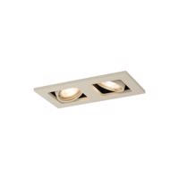 Modern beépíthető spotlámpa bézs GU10 50 mm elforgatható és dönthető 2 fényforrással - Qure
