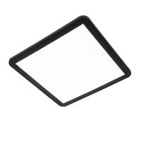 Modern fekete mennyezeti lámpa, 40 cm-es négyzet, beépített LED-del, 3 fokozatú dimmerrel, IP44 - Steve