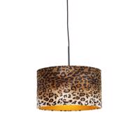 Modern függőlámpa fekete, 35 cm-es leopárd árnyalattal - kombinált