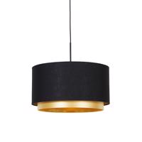 Modern függőlámpa fekete, arany 47 cm-es duo árnyalattal - Combi