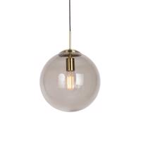 Modern függőlámpa sárgaréz füstüveggel 30 cm - Golyó