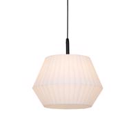 Modern kültéri függőlámpa fekete, fehér búrával 45,6 cm IP44 - Robbert