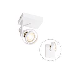 Modern mennyezeti spotlámpa fehér, forgatható és dönthető GU10 50mm - Master