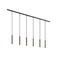 Modern sínrendszer 6 bronzból készült függőlámpa foglalattal, 1 fázisú - Slimline Keno