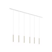Modern sínrendszer 6 fehér függőlámpa beépítéssel, bézs színű, 1 fázisú - Slimline Keno