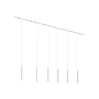Modern sínrendszer 6 fehér függőlámpa foglalattal, 1 fázisú - Slimline Keno