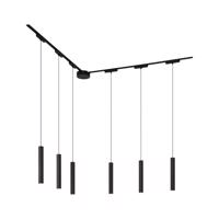 Modern sínrendszer 6 fekete függőlámpa foglalattal, 1 fázisú - Magnetic Cassie