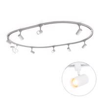 Modern sínrendszer 8 fehér spotlámpával, 1 fázisú ovális 200 cm - Iconic Jeana