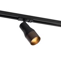 Modern spotlámpa fekete és sötét bronz színben sínrendszerhez 1 fázisú - Iconic Kohua