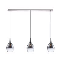 Moderne hanglamp chroom met smoke glas 3-lichts - Pilua
