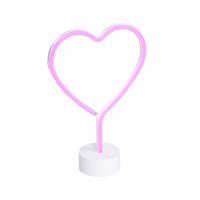 Neon asztali lámpa fehér rózsaszínnel, LED-del - Amore