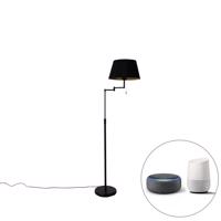 Okos állólámpa fekete színű, fekete lámpabúrával és állítható karral, Wifi A60-nal - Ladas Deluxe