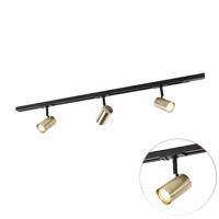 Okos sínrendszer fekete arany részletekkel, 1 fázisú, 3 lámpa, WiFi-vel, GU10 - Iconic Jeana