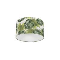 Pamut lámpaernyő levélmintával, kerek 35/35/20 - Leaf