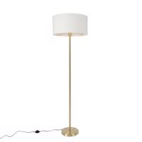 Sárgaréz állólámpa ernyővel fehér 50 cm - Simplo