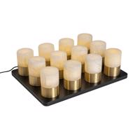 Set van 12 tafellampen goud RGBW oplaadbaar incl. laadstation - Alessia