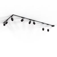 Sínrendszer 6 spotlámpával és 2 függőlámpa fekete 1 fázisú - Magnetic Eggy